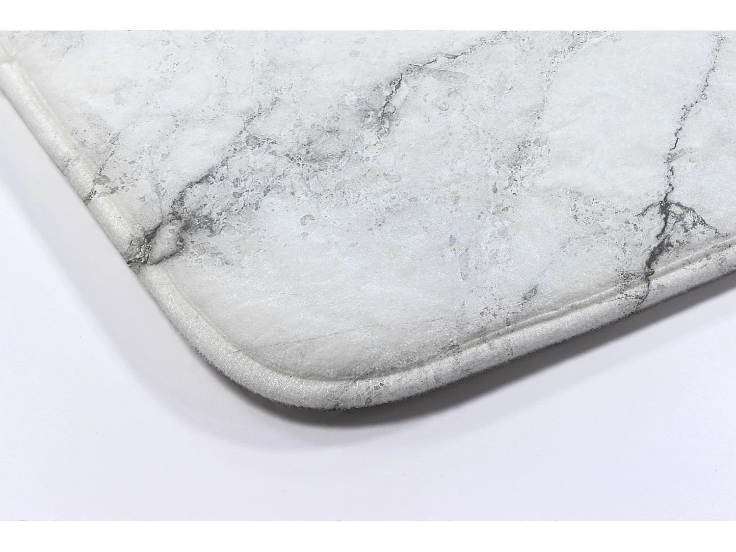 Luxuriöser Badezimmerteppich 90 x 60 cm – weiche Badematte aus reinem weißem Marmor