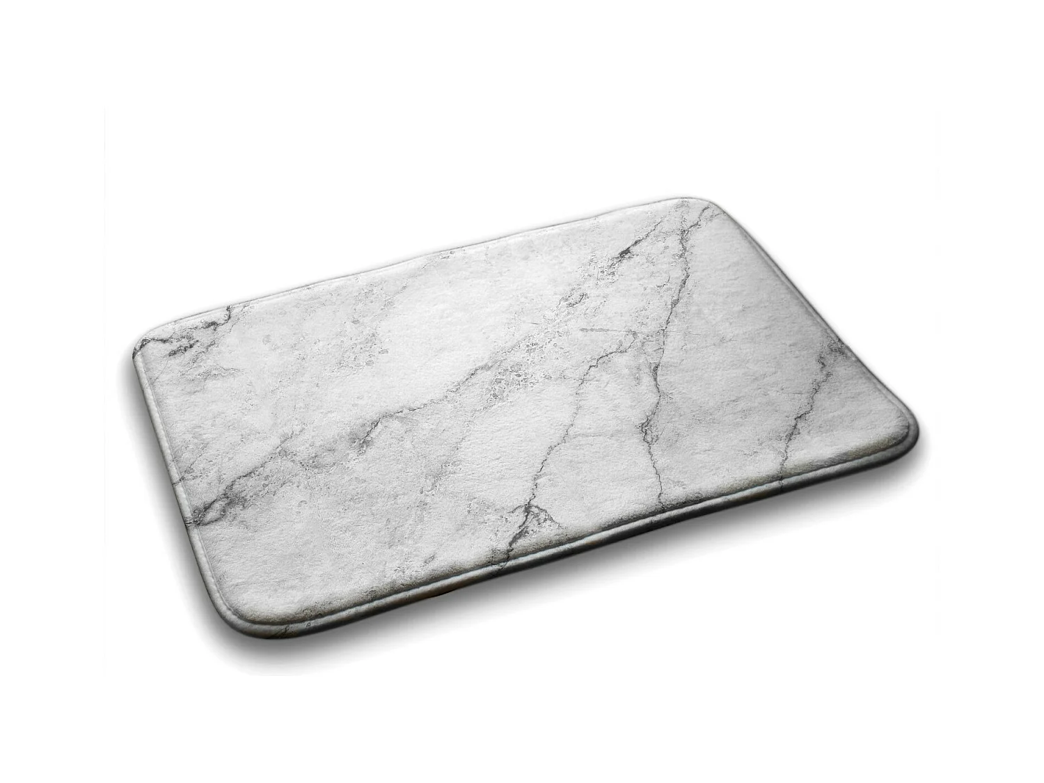 Tapis de salle de bain de luxe 90x60 cm - Tapis de bain doux Marbre blanc pur