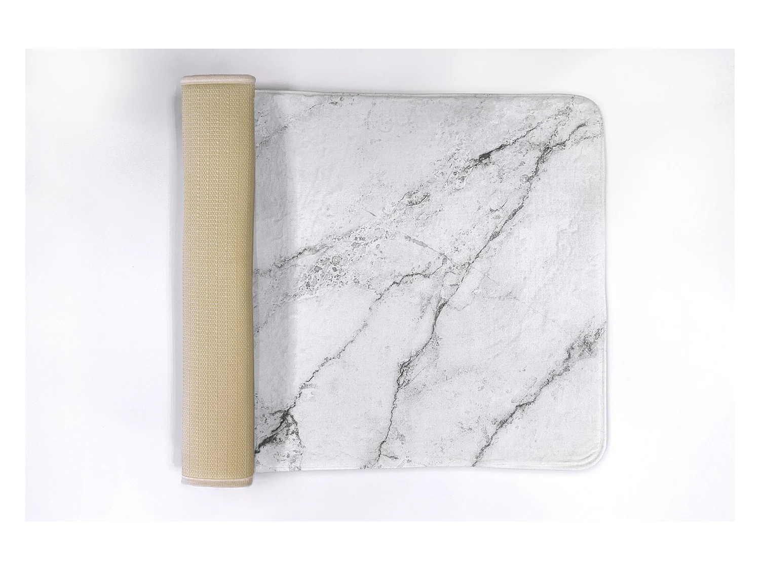 Tapis de salle de bain de luxe 90x60 cm - Tapis de bain doux Marbre blanc pur