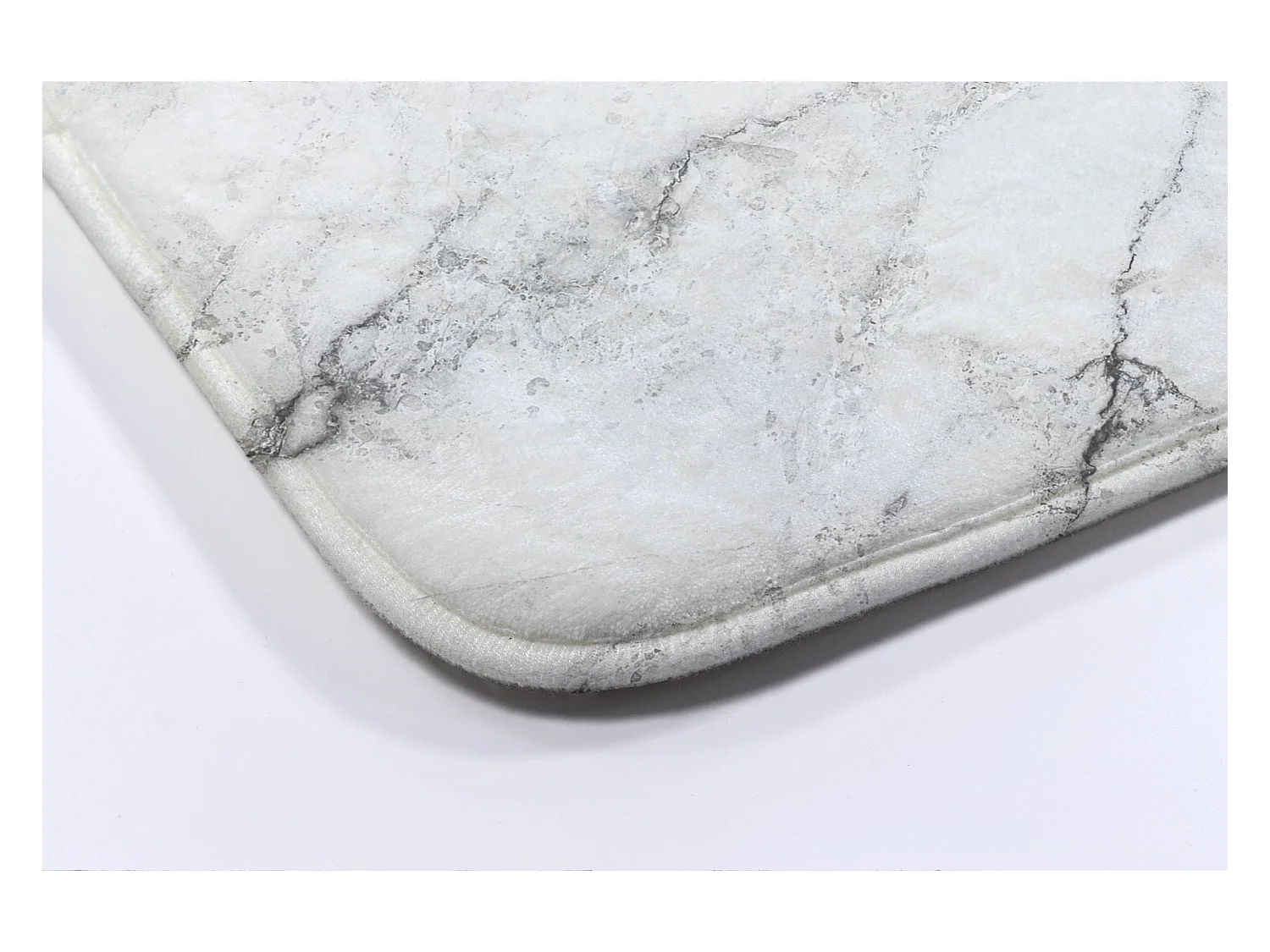 Tapis de salle de bain de luxe 90x60 cm - Tapis de bain doux Marbre blanc pur