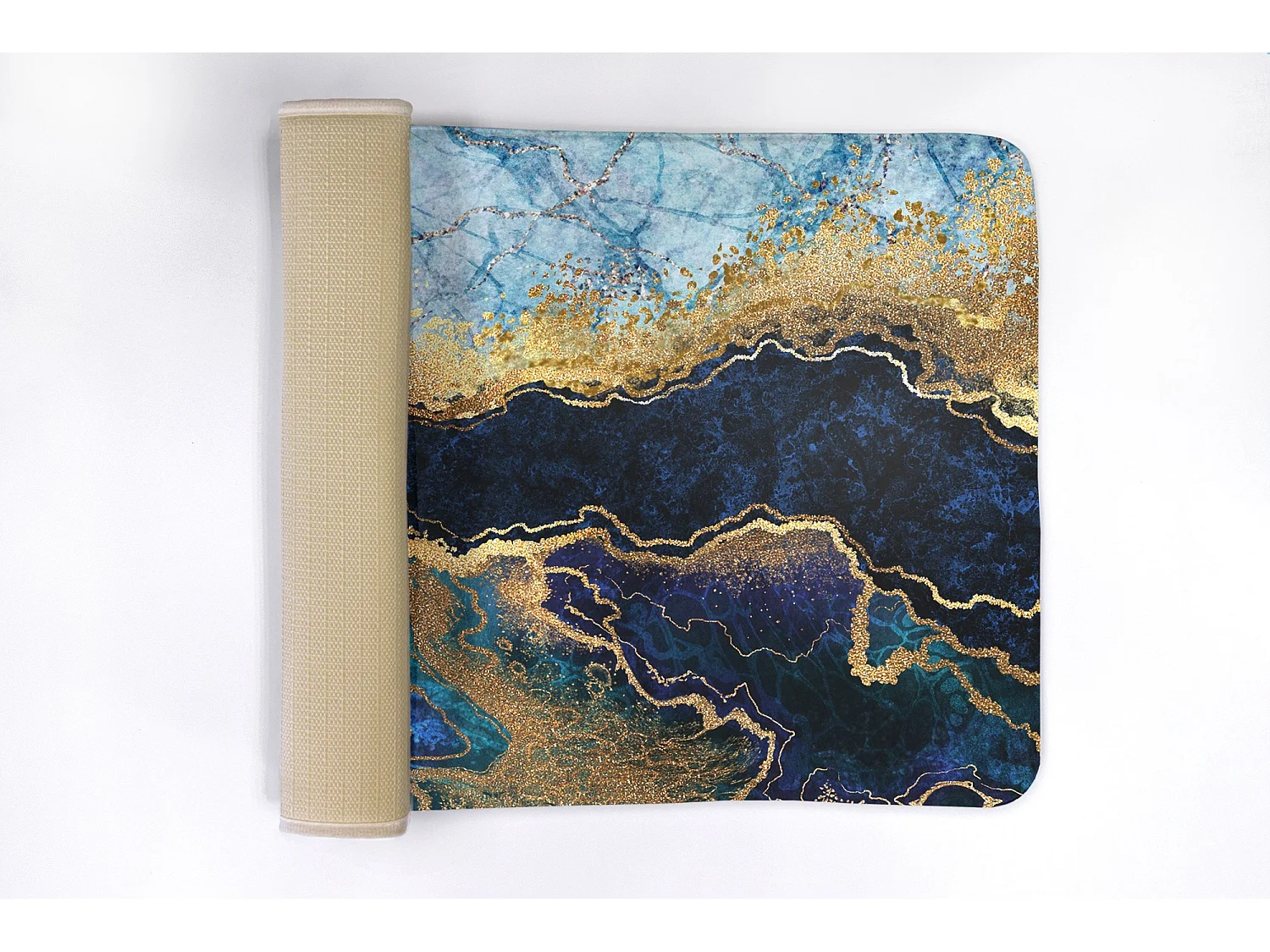 Luxuriöser Badezimmerteppich 90 x 60 cm – weicher Badeteppich aus blauem Marmor