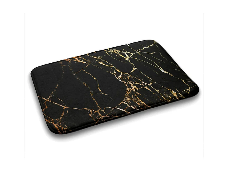 Weicher Badezimmerteppich 90 x 60 cm – rutschfester Badezimmerteppich mit klassischem Marmormuster