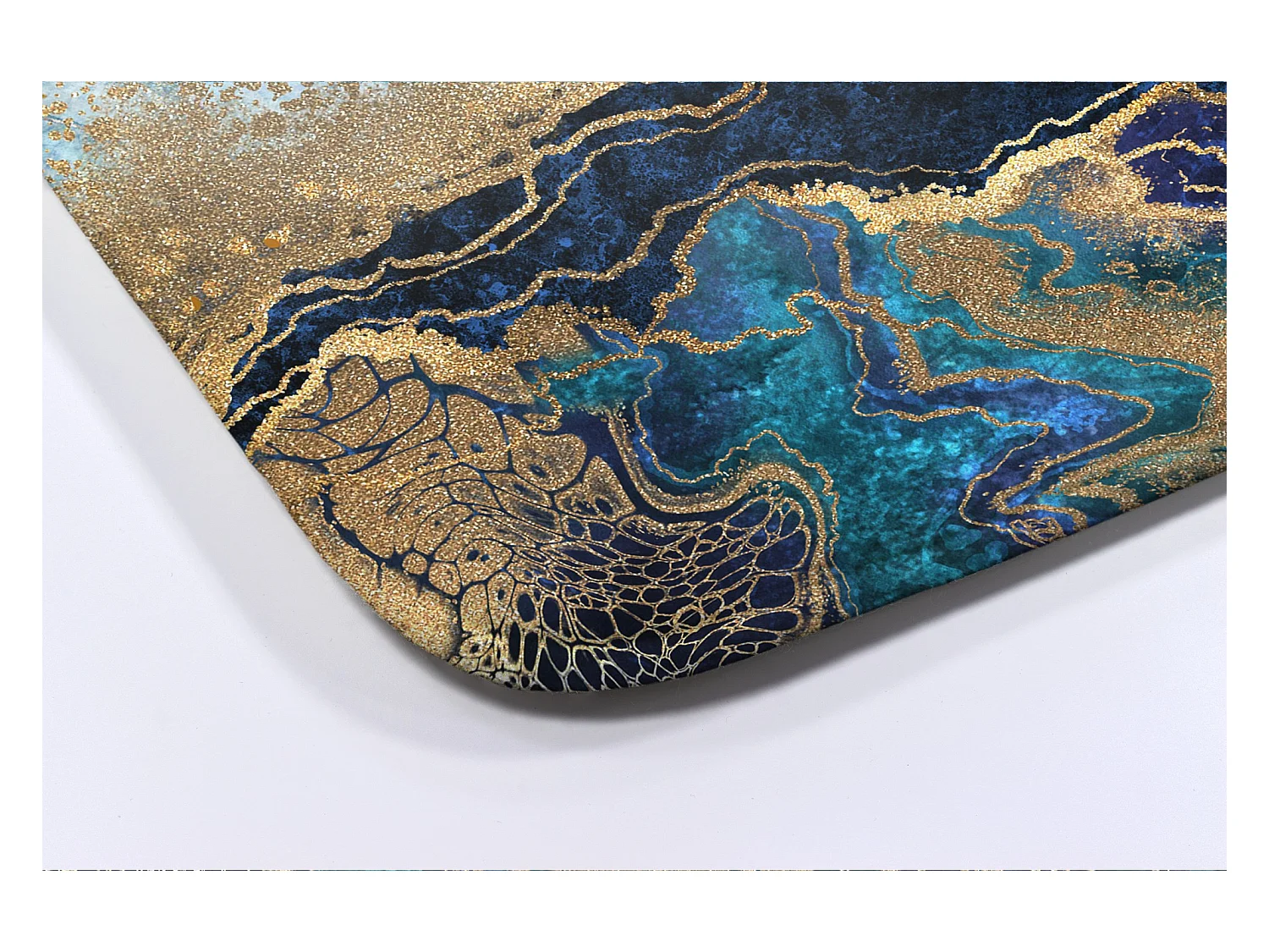 Tapis de salle de bain de luxe 75x45 cm - Tapis de bain doux Marbre bleu