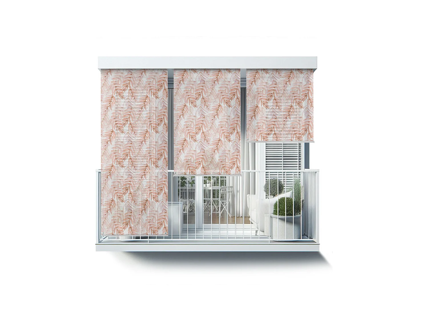 Store enrouleur extérieur original - 60x180 cm - Feuilles pastel Rideau de balcon, Stores enrouleurs de balcon, Rideau pare-soleil