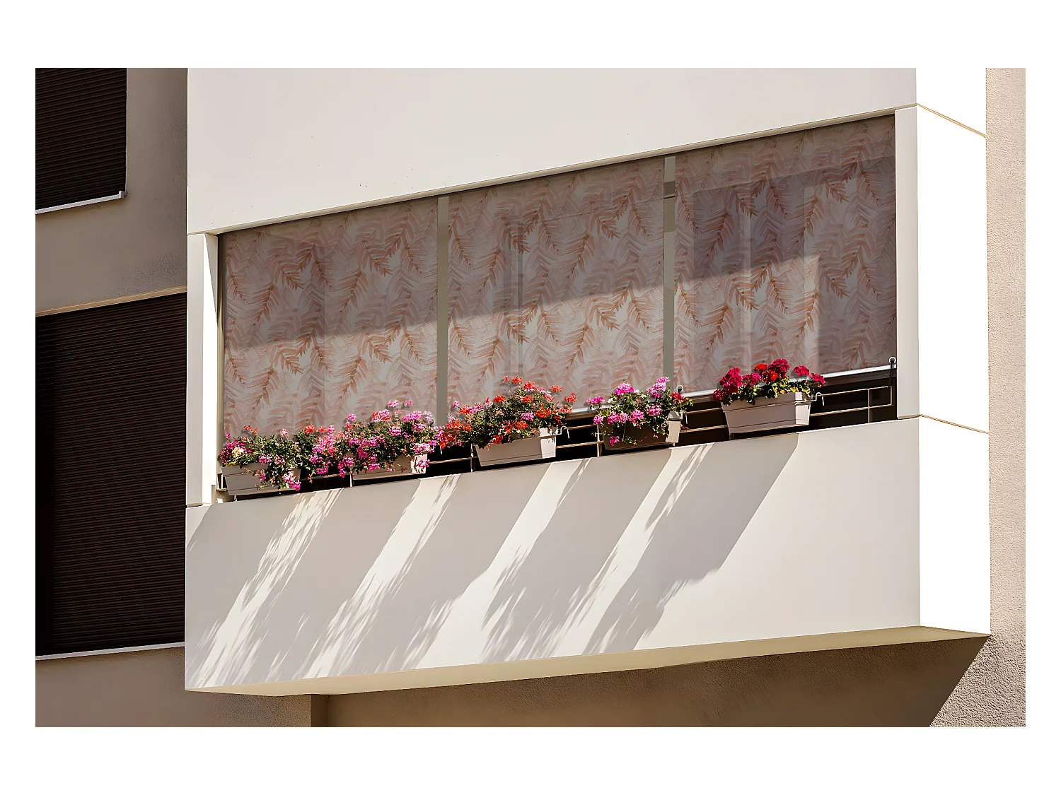 Origineel buitenrolgordijn - 60x180 cm - Pastelbladeren Balkongordijn, Balkonrolgordijnen, Zonwerend gordijn