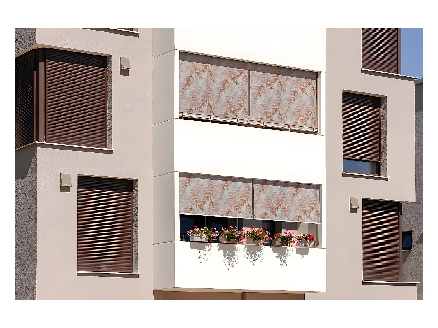 Origineel buitenrolgordijn - 60x180 cm - Pastelbladeren Balkongordijn, Balkonrolgordijnen, Zonwerend gordijn