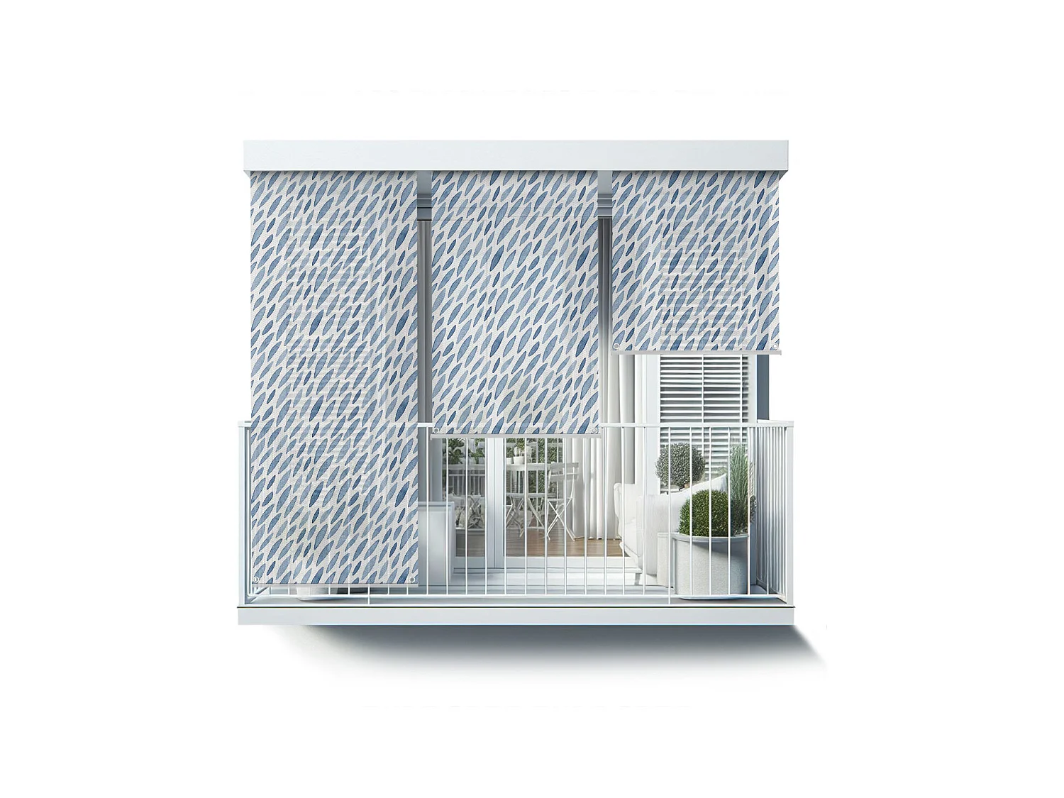 Prachtig buitenrolgordijn - 40x180 cm - Abstracte patronen Balkongordijn, Balkonrolgordijnen, Zonwerend gordijn