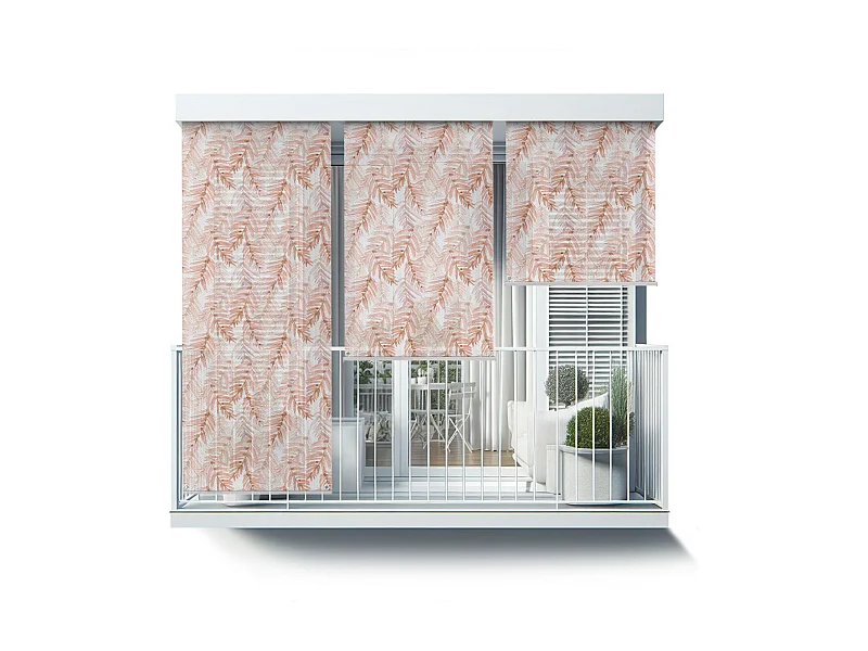 Originales Außenrollo - 40x180 cm - Pastellblätter Balkonvorhang, Balkonrollos, Sonnenschutzvorhang
