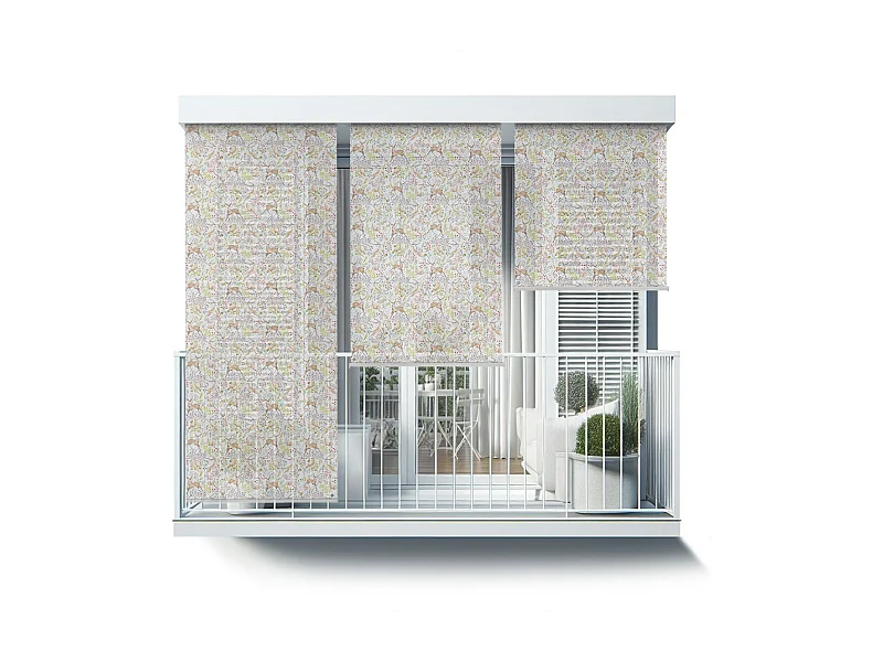 Originales Außenrollo - 120x180 cm - Eichhörnchen und Pflanzen Balkonvorhang, Balkonrollos, Sonnenschutzvorhang