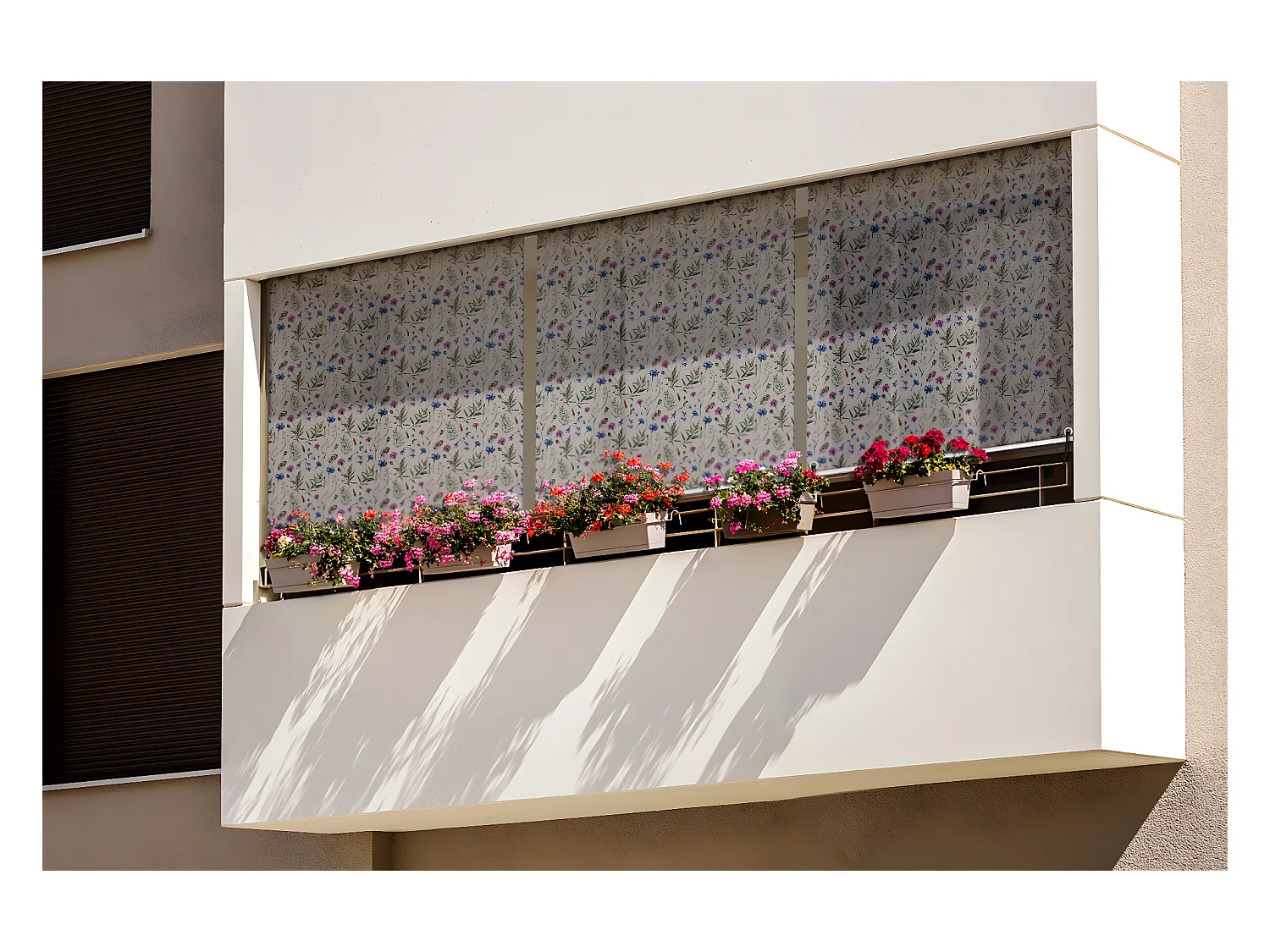 Tenda a rullo da esterno originale - 80x180 cm - Motivo a fiori e foglie Tende per balcone, Tende per balcone, Tende da sole