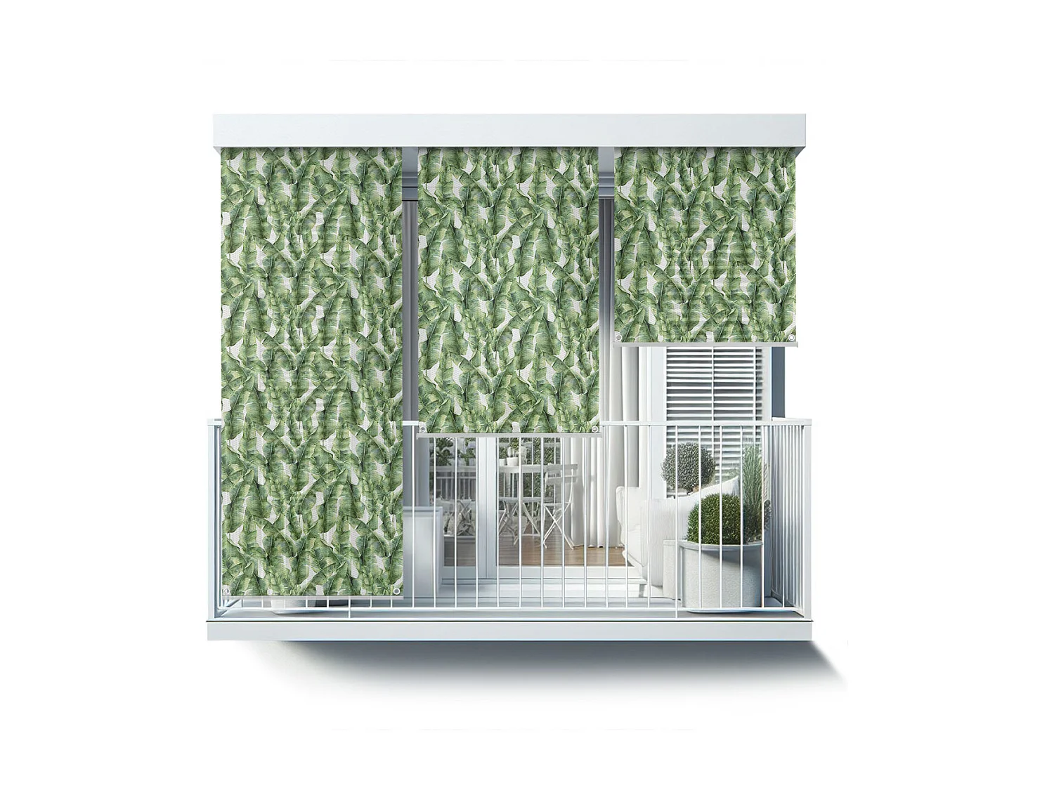 Store enrouleur extérieur unique - 80x180 cm - Feuilles de bananier Rideau de balcon, Stores enrouleurs de balcon, Rideau pare-soleil