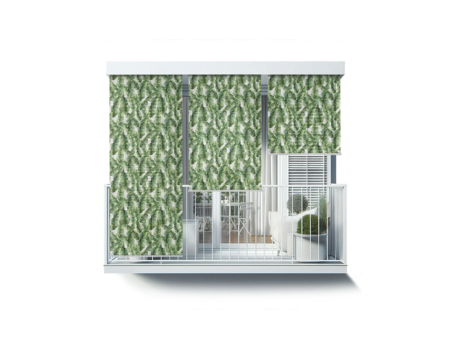 Store enrouleur extérieur unique - 120x180 cm - Feuilles de bananier Rideau de balcon, Stores enrouleurs de balcon, Rideau pare-soleil