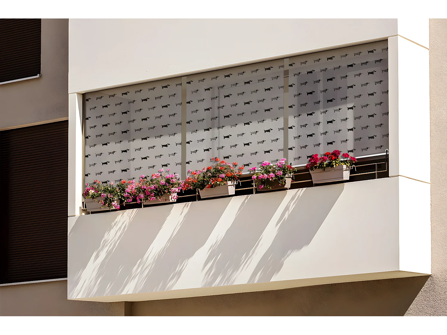 Store enrouleur extérieur élégant - 100x180 cm - Chiens dans divers motifs Rideau de balcon, Stores enrouleurs de balcon, Rideau de protection solaire