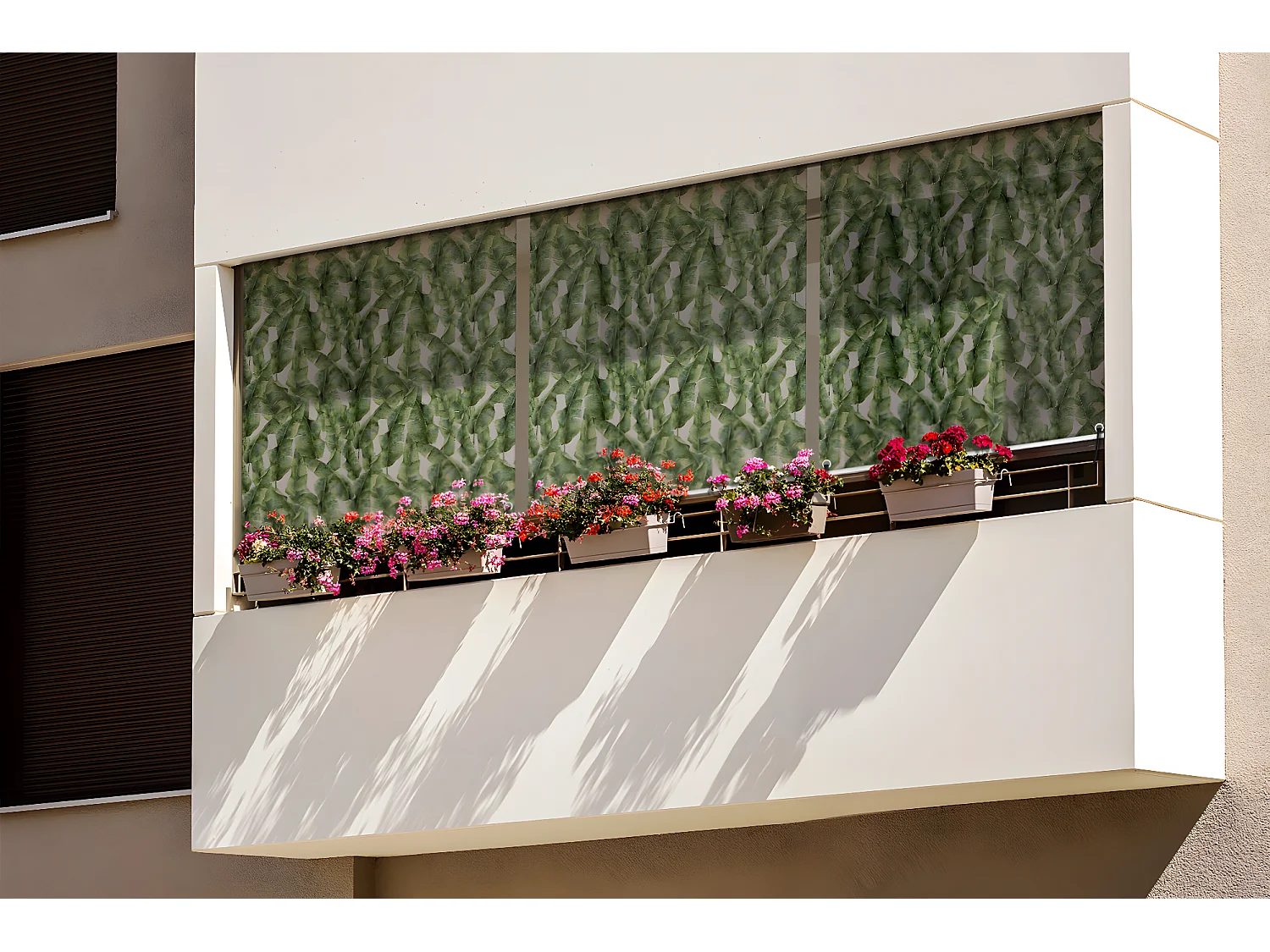 Store enrouleur extérieur unique - 140x180 cm - Feuilles de bananier Rideau de balcon, Stores enrouleurs de balcon, Rideau pare-soleil