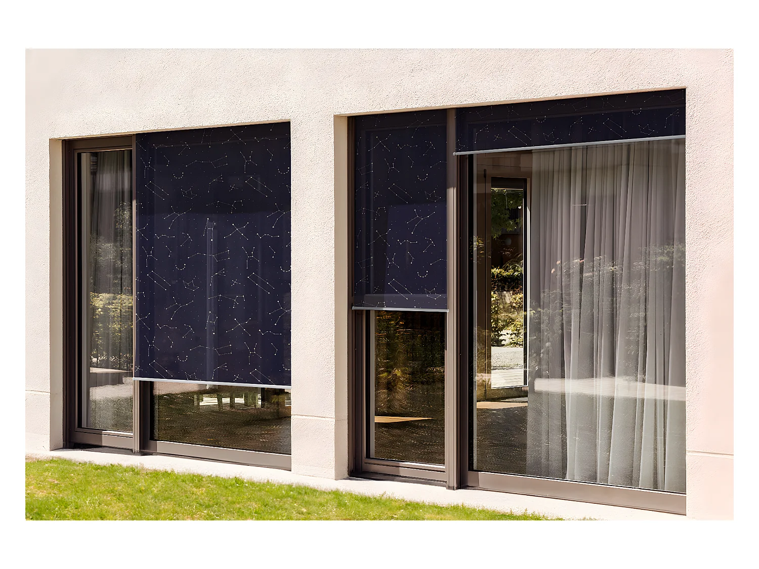 Store enrouleur extérieur original - 40x180 cm - Étoiles nocturnes et constellations Rideau de balcon, Stores de balcon, Rideau pare-soleil