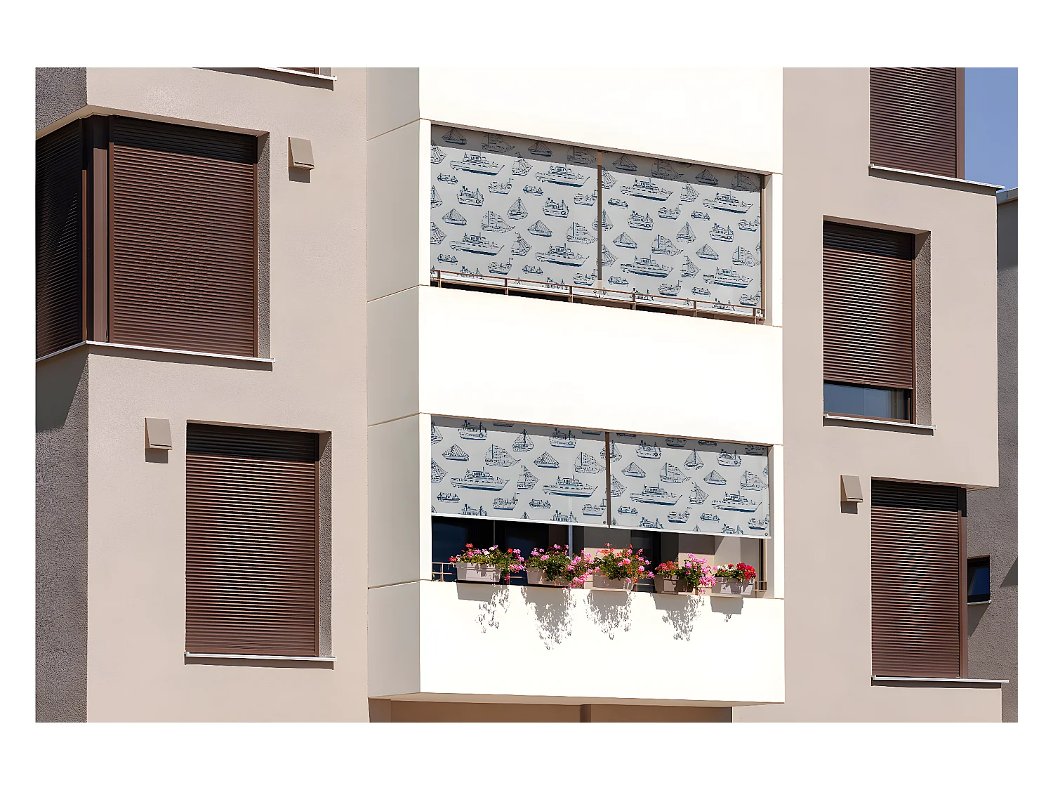 Modern buitenrolgordijn - 150x290 cm - Balkongordijn voor schepen, balkonrolgordijnen, zonwerend gordijn