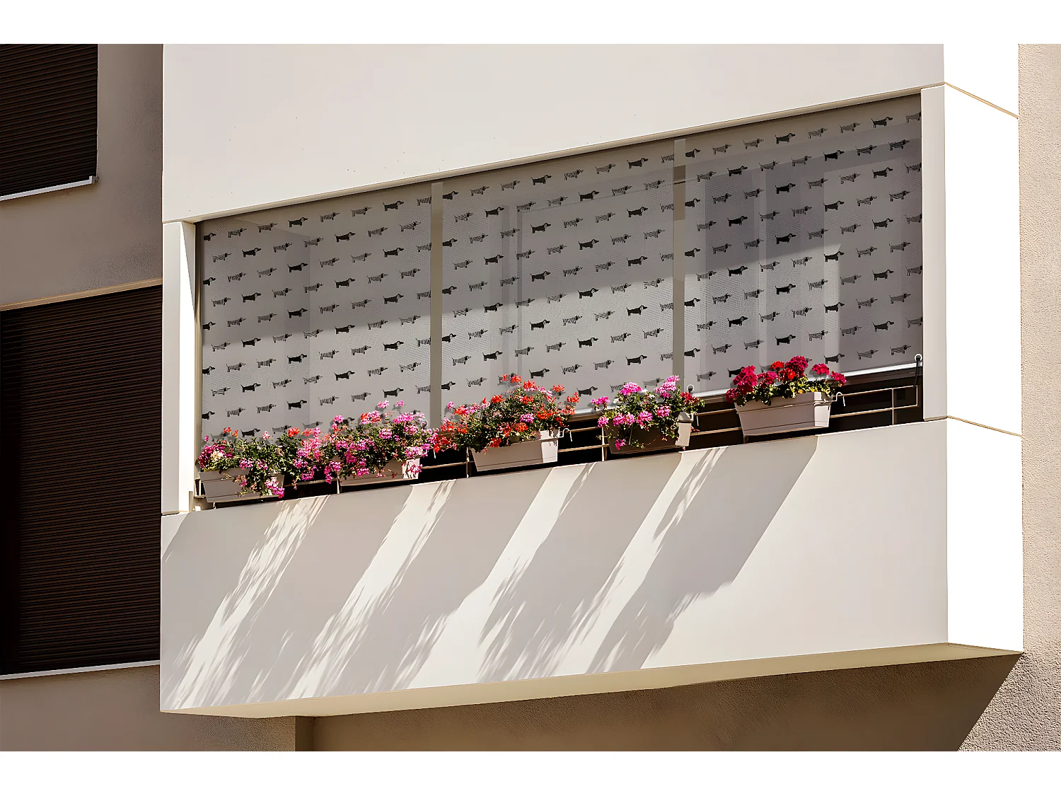 Store enrouleur extérieur élégant - 100x290 cm - Chiens dans divers motifs Rideau de balcon, Stores enrouleurs de balcon, Rideau de protection solaire