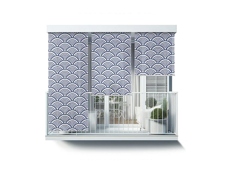 Store enrouleur extérieur élégant - 140x180 cm - Motif de style japonais Rideau de balcon, Stores enrouleurs de balcon et Rideau de protection solaire
