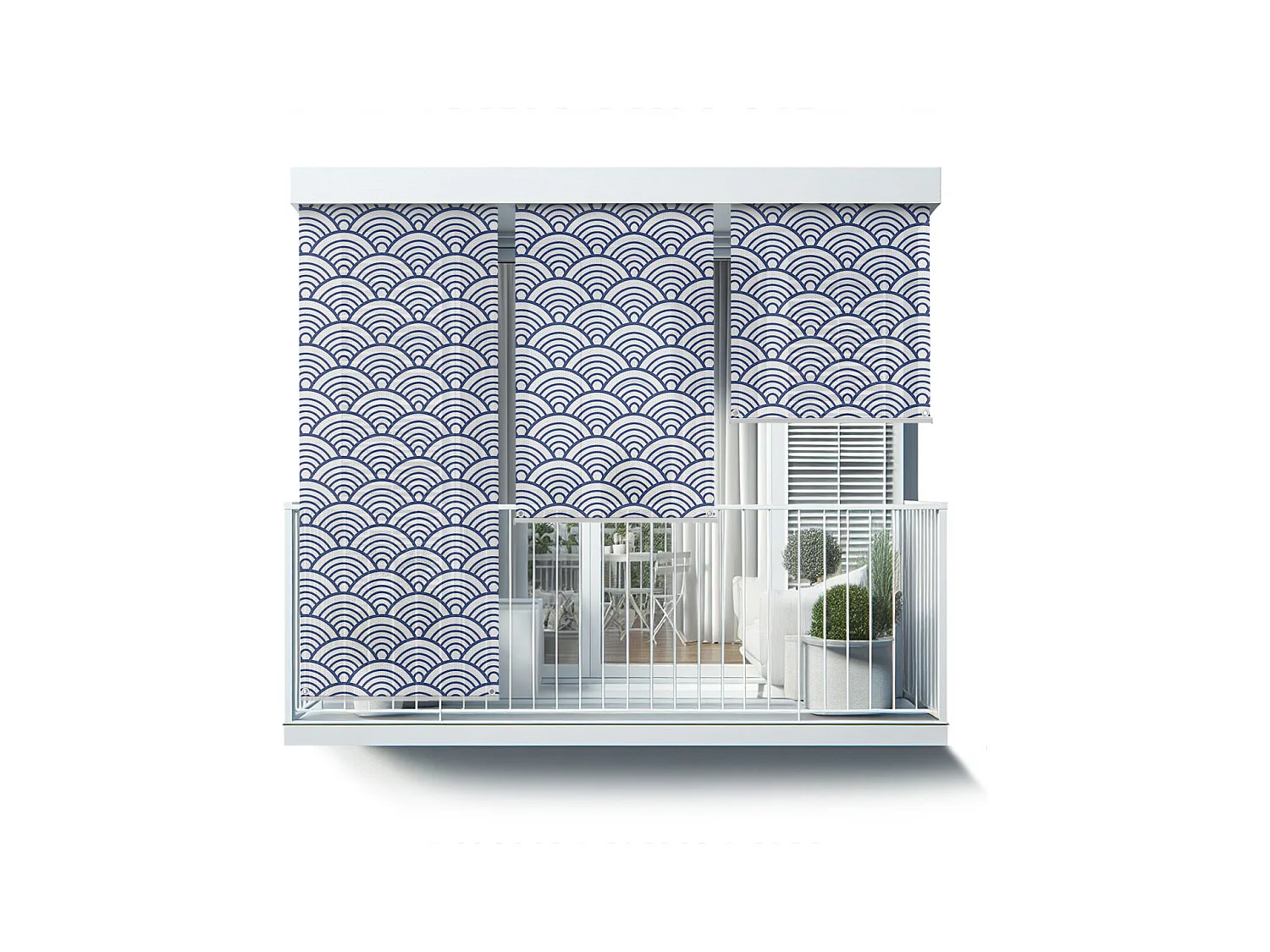 Store enrouleur extérieur élégant - 140x180 cm - Motif de style japonais Rideau de balcon, Stores enrouleurs de balcon et Rideau de protection solaire
