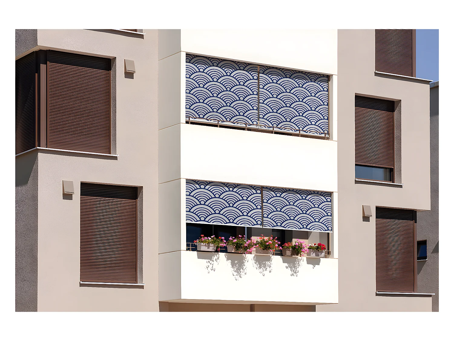 Stijlvol buitenrolgordijn - 140x290 cm - Japans stijlpatroon Balkongordijn, Balkonrolgordijnen en Zonwerend gordijn