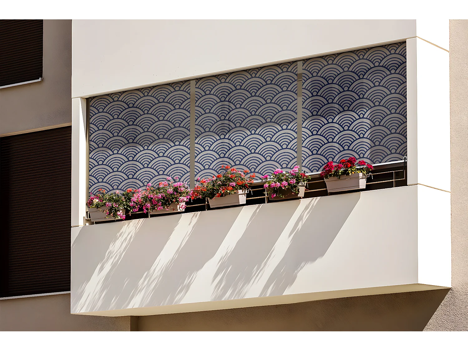 Store enrouleur extérieur élégant - 120x290 cm - Motif de style japonais Rideau de balcon, Stores enrouleurs de balcon et Rideau de protection solaire