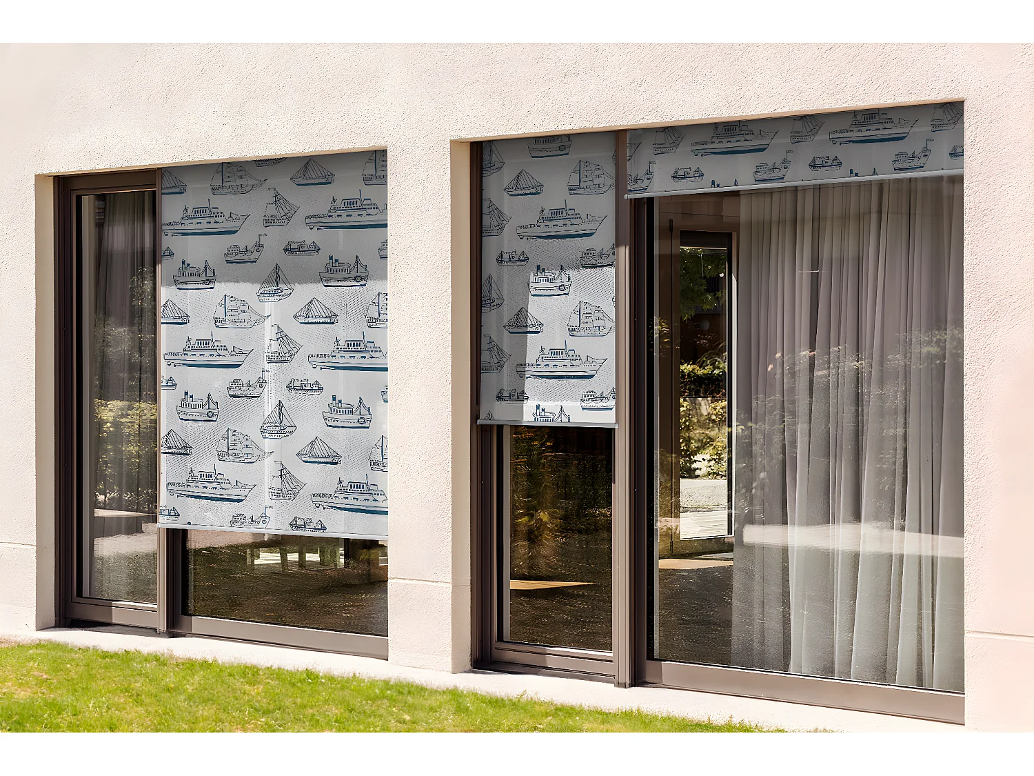 Modern buitenrolgordijn - 140x290 cm - Balkongordijn voor schepen, balkonrolgordijnen, zonwerend gordijn