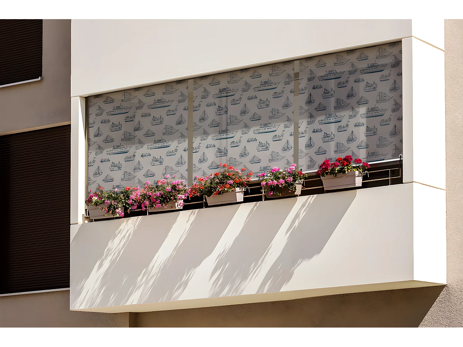 Store enrouleur extérieur moderne - 140x290 cm - Rideau de balcon pour navires, stores enrouleurs de balcon, rideau de protection solaire