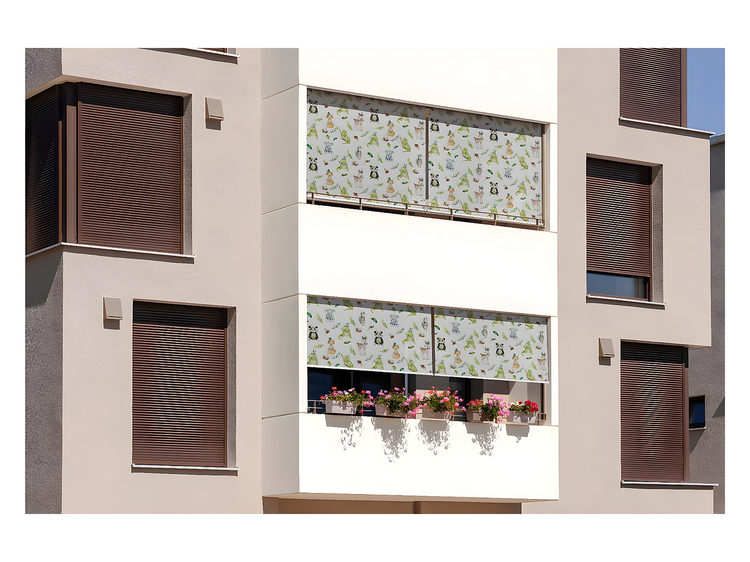 Magnifique store enrouleur extérieur - 50x290 cm - Animaux dans la forêt Rideau de balcon, Stores de balcon, Rideau pare-soleil