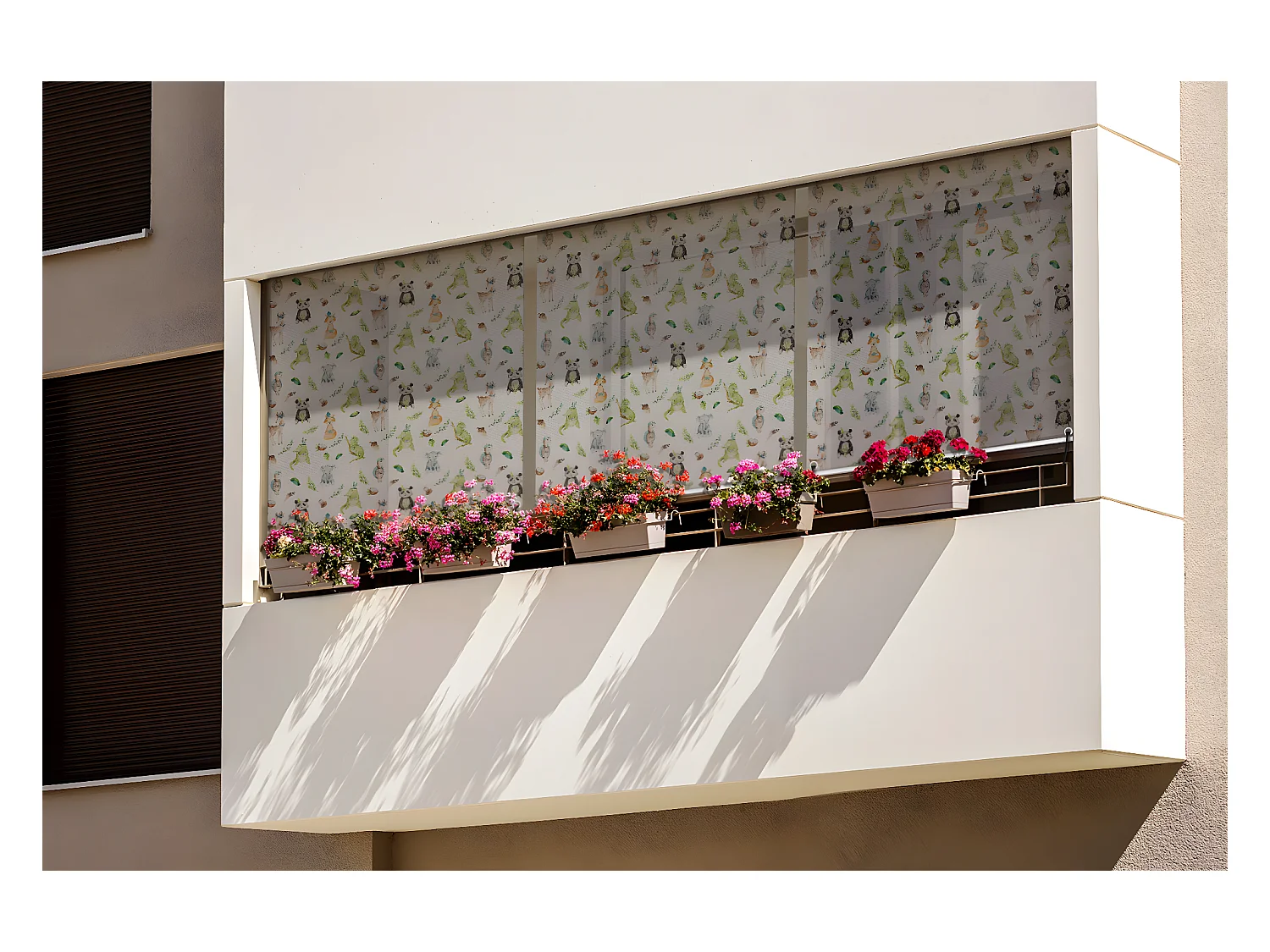 Magnifique store enrouleur extérieur - 50x290 cm - Animaux dans la forêt Rideau de balcon, Stores de balcon, Rideau pare-soleil