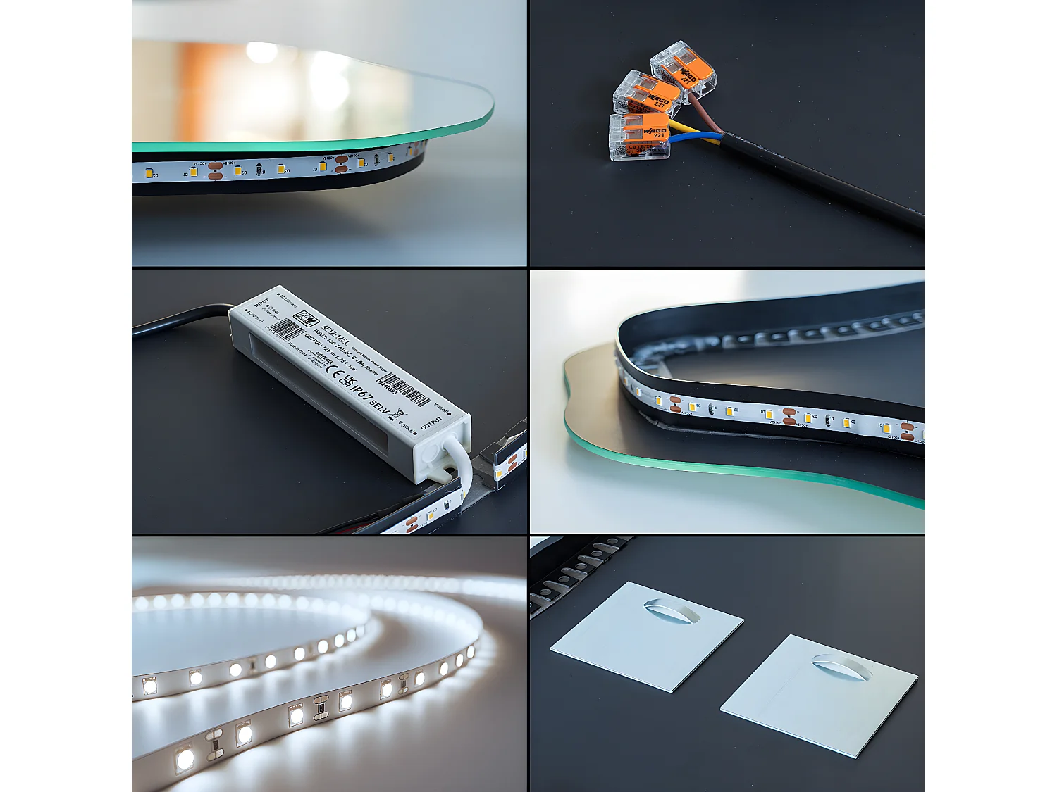 Dekorativer LED-Spiegel zum Aufhängen. Möglichkeit der vertikalen und horizontalen Installation 50 cm x 100 cm – kaltes Licht