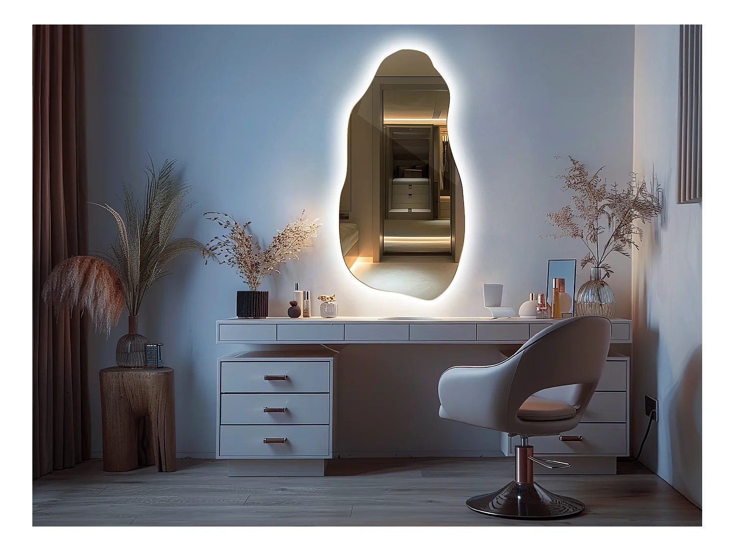Specchio decorativo a LED da appendere Possibilità di installazione verticale e orizzontale 50 cm x 100 cm - luce fredda