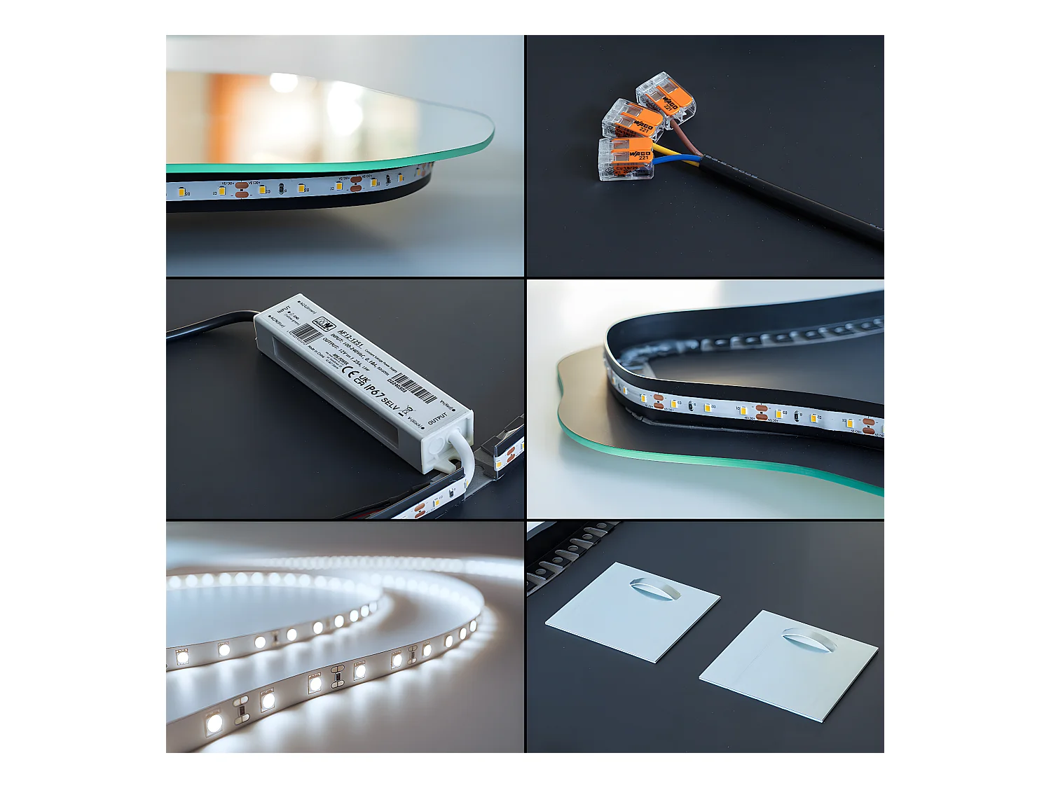 Glamouröser, unregelmäßiger, dekorativer LED-Badezimmerspiegel, einbaufertig, 40 cm x 80 cm – kaltes Licht