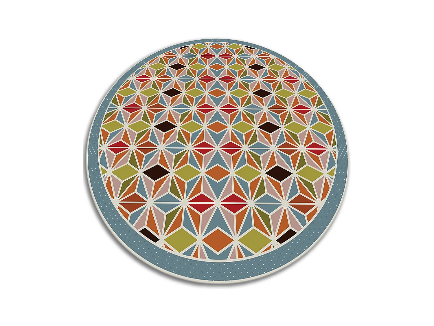Tapis Vinyle 90cm Imperméable Pour la Cuisine PVC Salon Rond Linoléum - Kaléidoscope abstrait