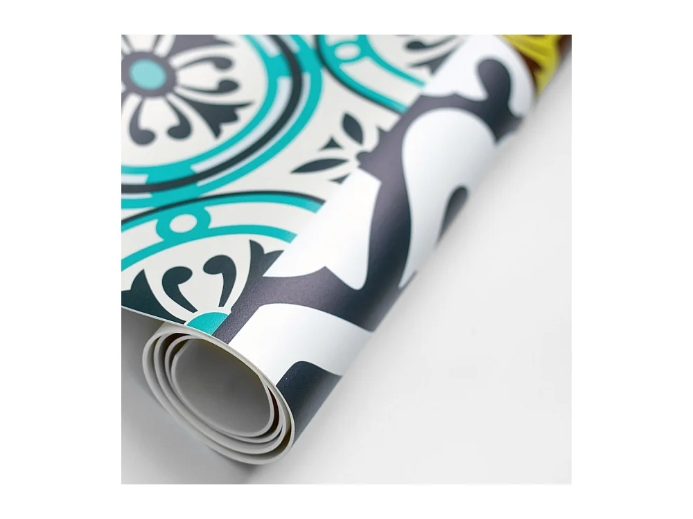 Tapis Vinyle 70cm Salon Linoléum Pour la Cuisine Imperméable Rond PVC - fleurs de pré