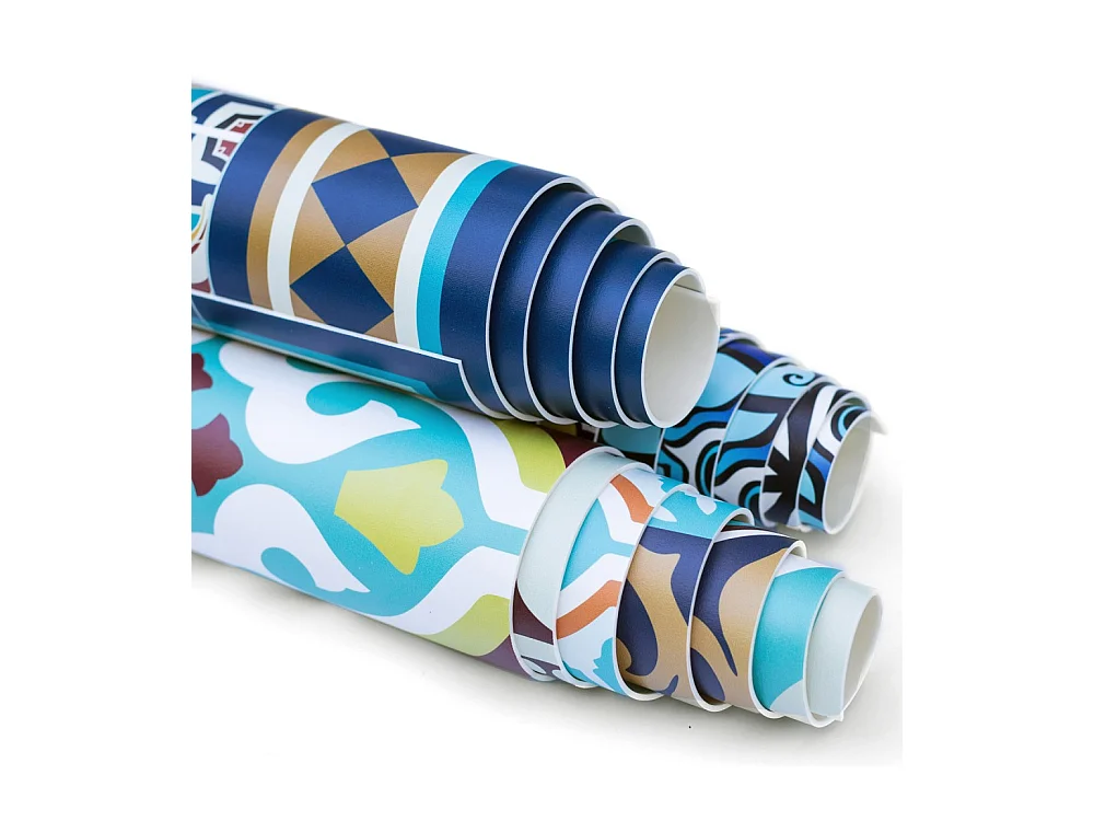 Teppich Vinyle 100cm Küchenmatte für das Wohnzimmer PVC Rund Dekorativ Wasserdicht - Abstraktes Kaleidoskop