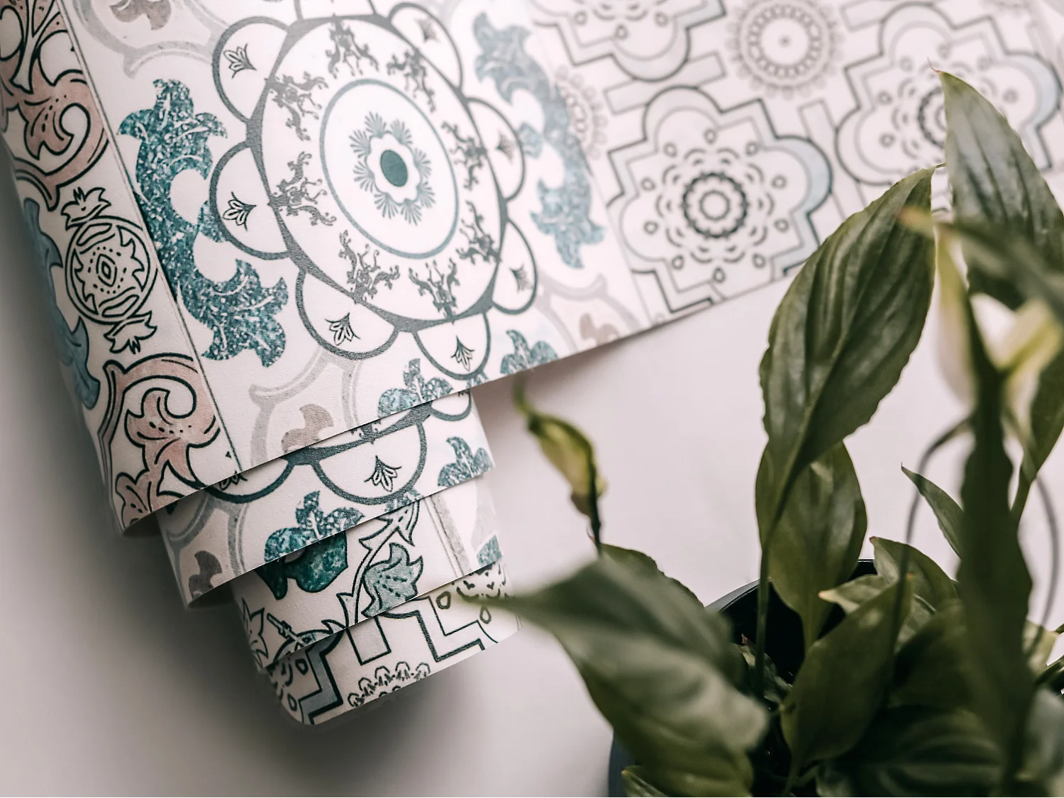 Teppich Vinyle 140cm Küchenmatte Rund PVC Wasserdicht Dekorativ für das Wohnzimmer - Blumenmandala