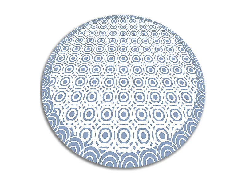 Teppich Vinyle 140cm Wasserdicht Dekorativ Rund PVC für das Wohnzimmer - Wiederholbare Kreise