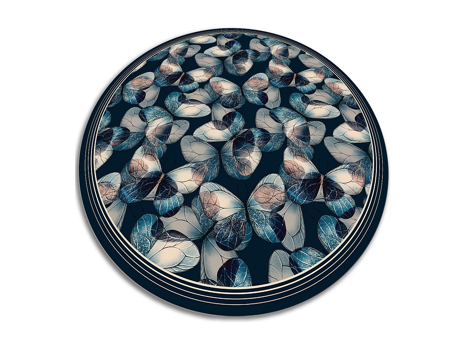 Tapijt Vinyl 80cm Decoratie Waterdichte Rond voor Woonkamer Keuken PVC - Vlinders