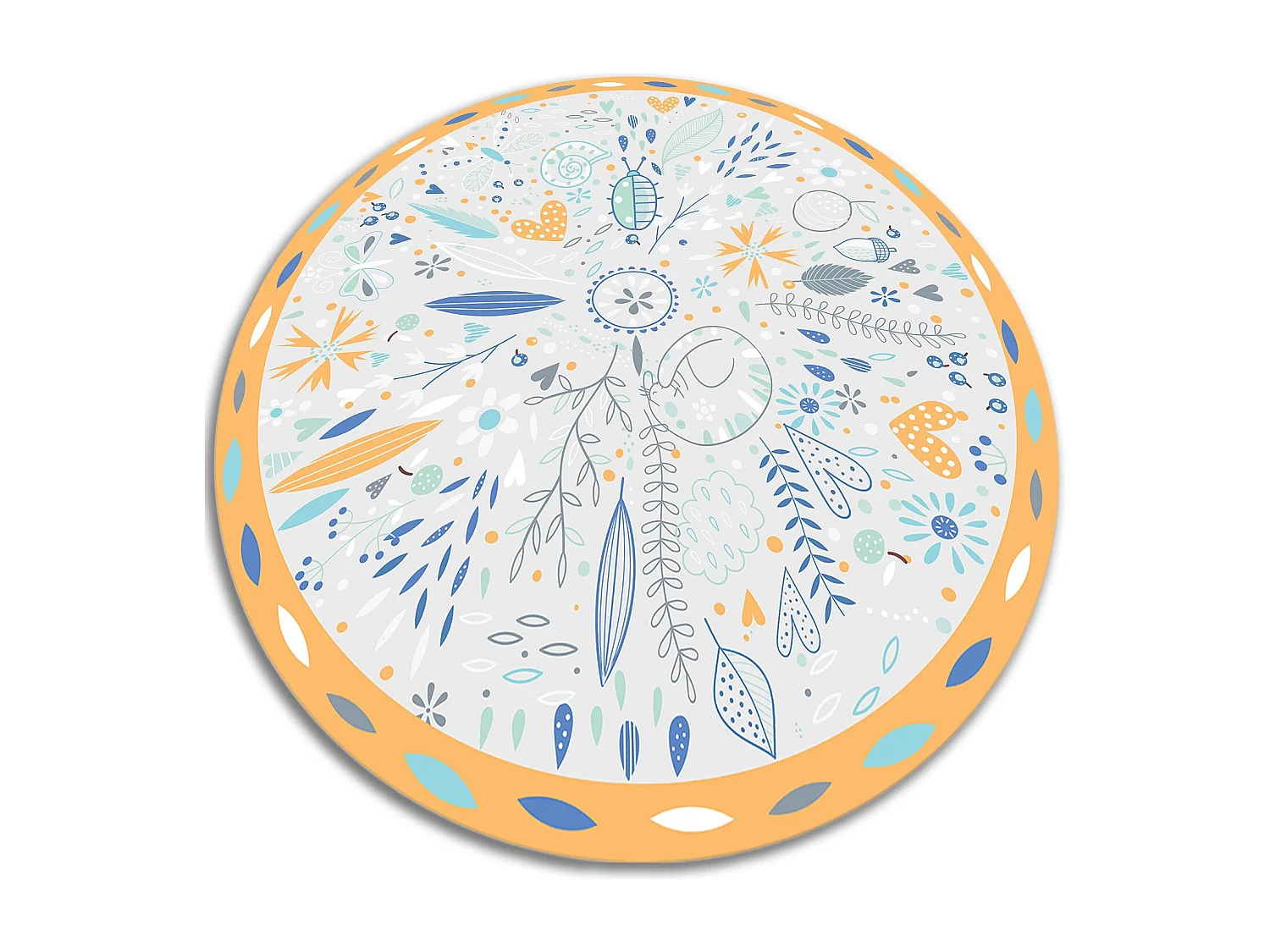 Tapijt Vinyl 80cm Decoratie Waterdichte Rond voor Woonkamer Keuken PVC - Weidemotieven