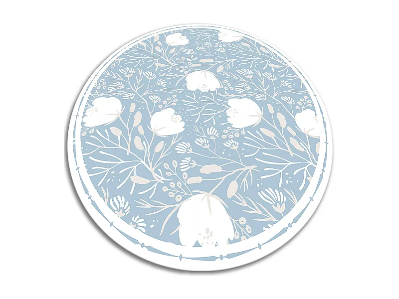 Tapijt Vinyl 110cm Decoratie PVC Rond Waterdichte voor Woonkamer Keuken - Scheuten en knoppen