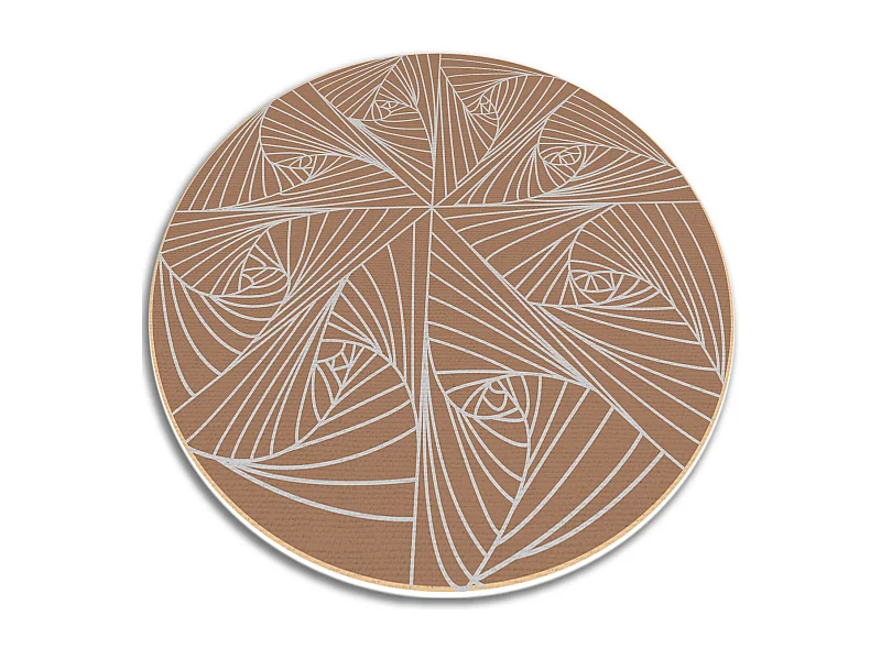 Tapis Vinyle 120cm Pour la Cuisine Rond PVC Salon Linoléum Imperméable - toile d'araignée