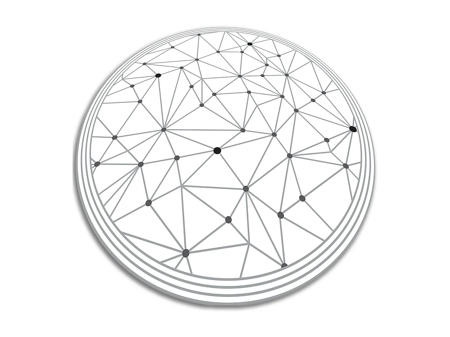 Tapis Vinyle 110cm Salon Linoléum Pour la Cuisine Imperméable Rond PVC - Grille géométrique