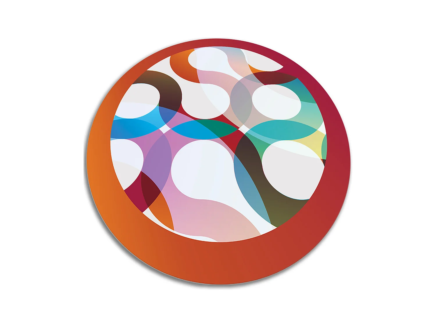 Tapis Vinyle 130cm Imperméable PVC Rond Salon Linoléum Pour la Cuisine - Formes abstraites