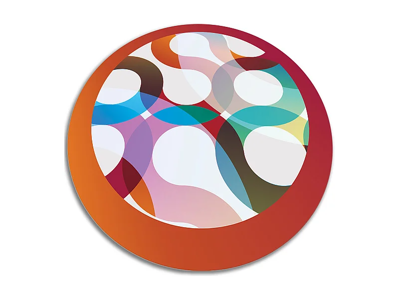 Teppich Vinyle 130cm für das Wohnzimmer Wasserdicht Küchenmatte Rund Dekorativ PVC - Abstrakte Formen