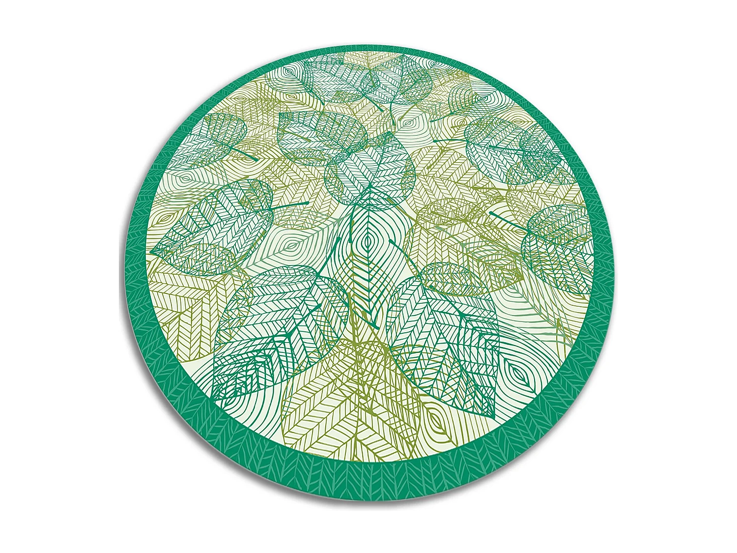 Teppich Vinyle 50cm Wasserdicht Dekorativ Rund Küchenmatte PVC für das Wohnzimmer - Blatt