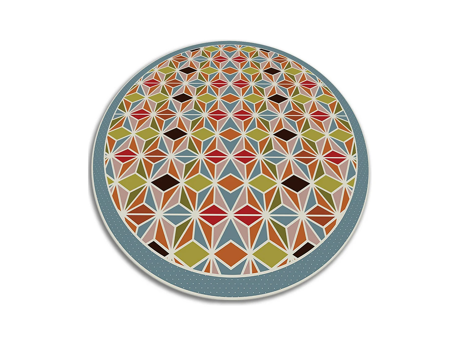 Tapis Vinyle 50cm Imperméable Pour la Cuisine PVC Salon Rond Linoléum - Kaléidoscope abstrait