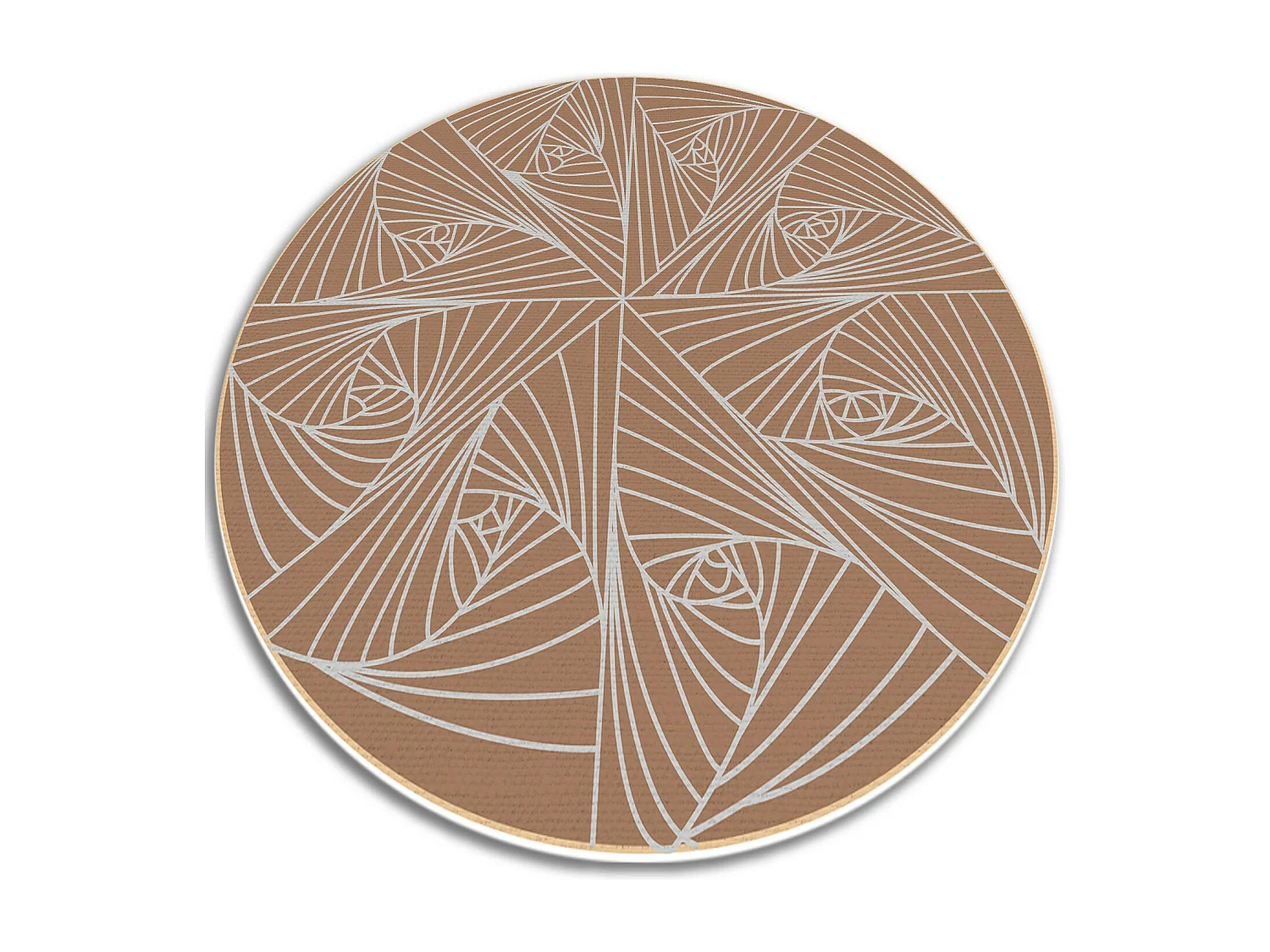 Tapis Vinyle 60cm Pour la Cuisine Rond PVC Salon Linoléum Imperméable - toile d'araignée