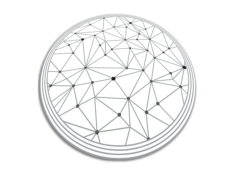 Tapis Vinyle 100cm Salon Linoléum Pour la Cuisine Imperméable Rond PVC - Grille géométrique