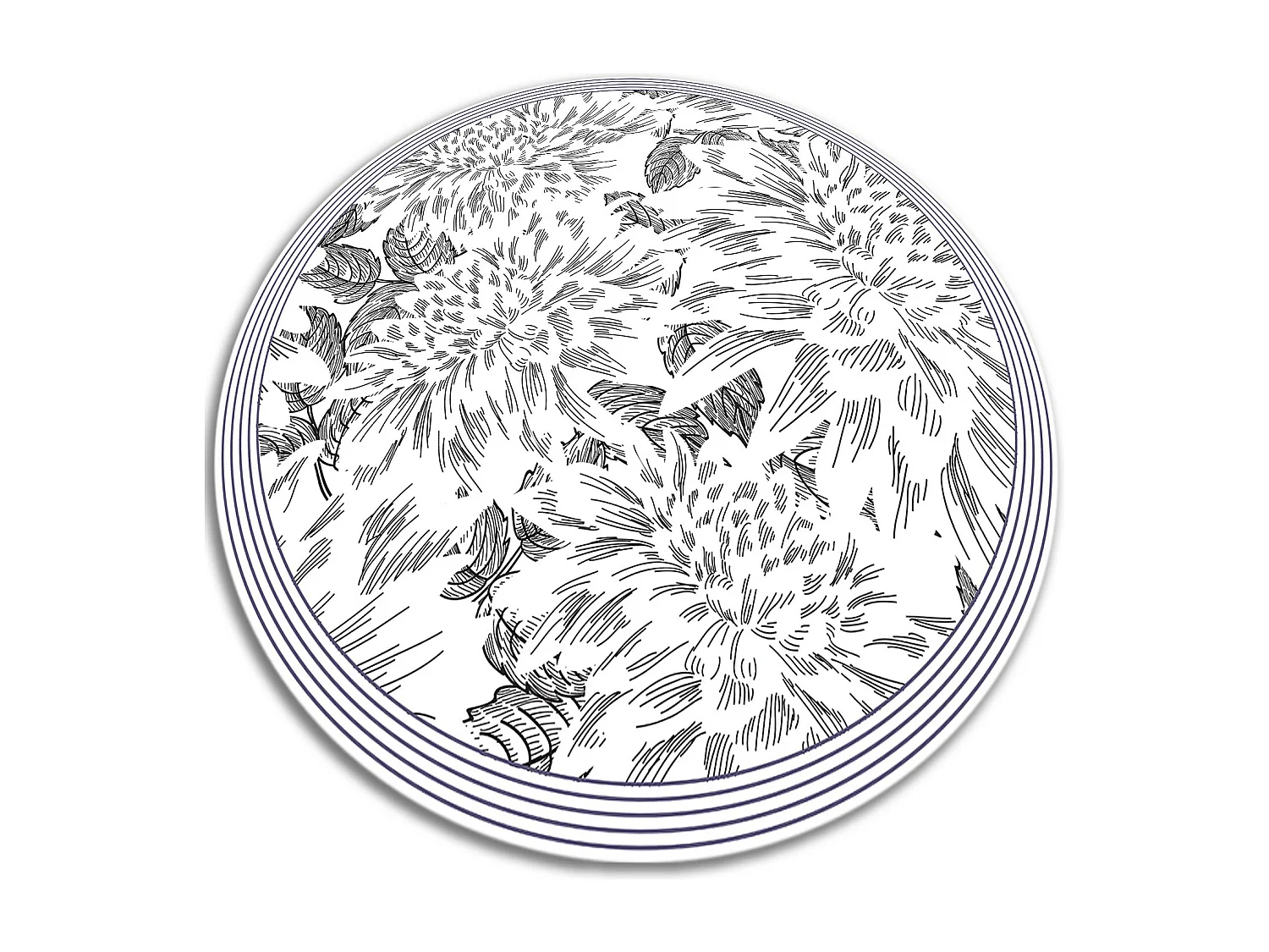 Tapijt Vinyl 130cm voor Woonkamer Keuken Waterdichte Rond PVC Decoratie - De contouren van de knoppen