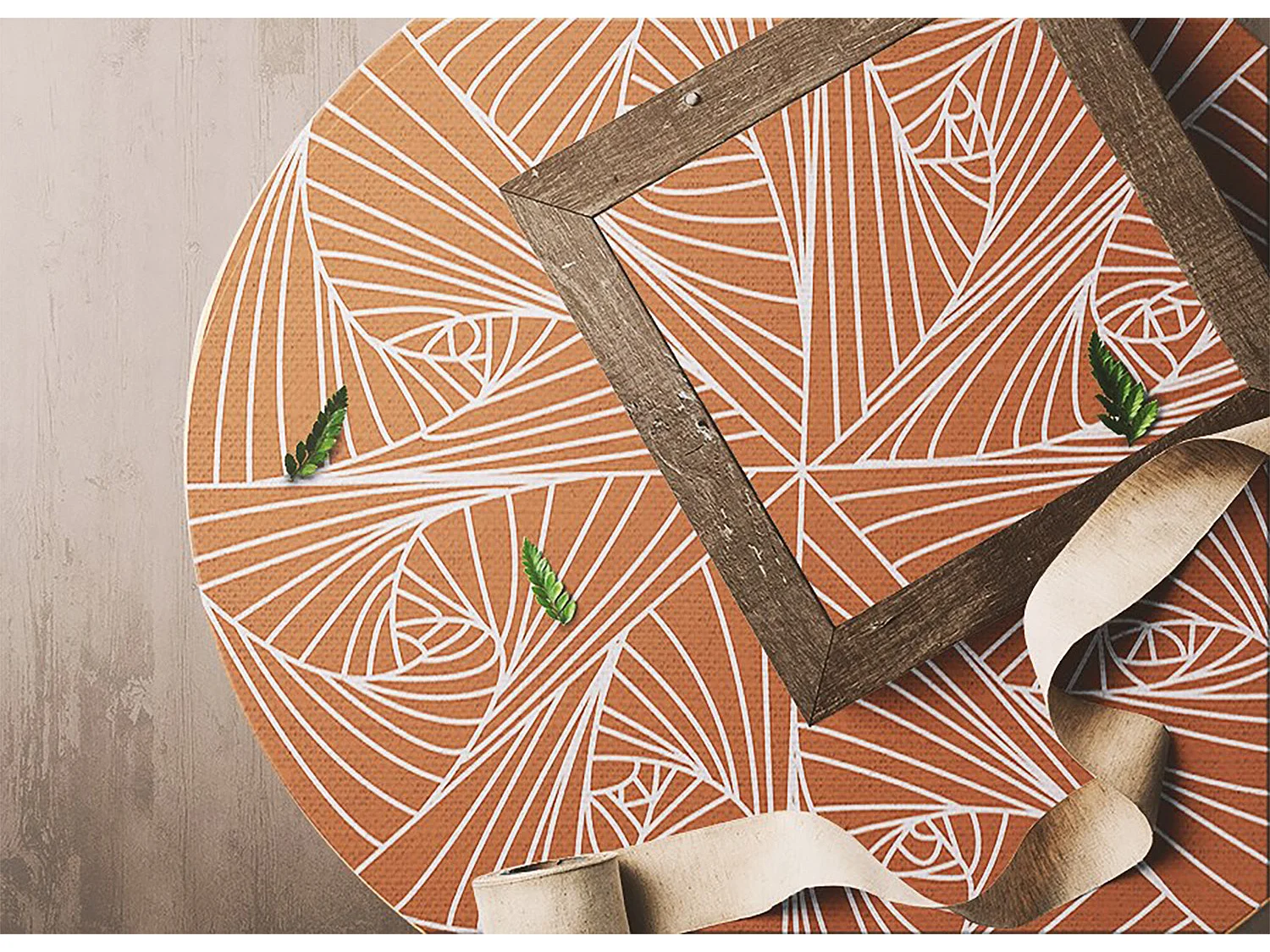 Tapis Vinyle 100cm Pour la Cuisine Rond PVC Salon Linoléum Imperméable - toile d'araignée